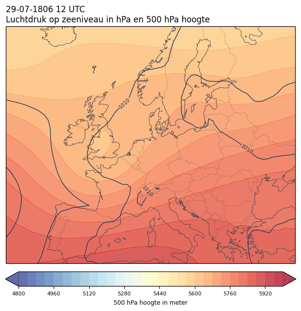 Weerkaart van 29 juli 1806 om 12 UTC