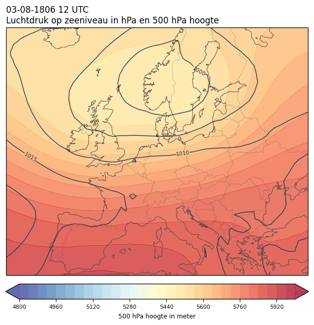 Weerkaart van 3 augustus 1806 om 12 UTC