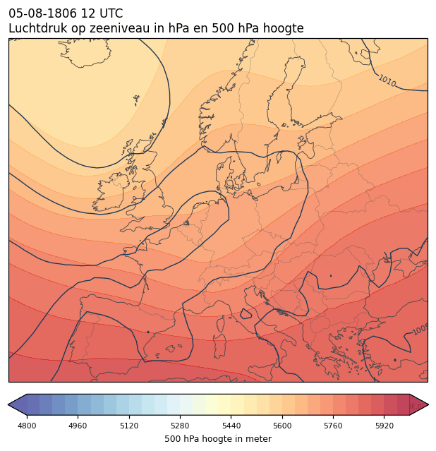 Weerkaart van 5 augustus 1806 om 12 UTC