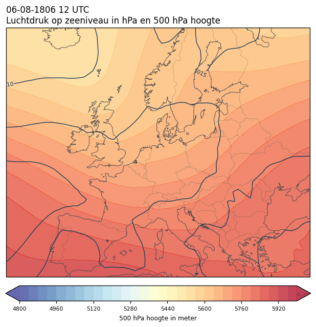 Weerkaart van 6 augustus 1806 om 12 UTC