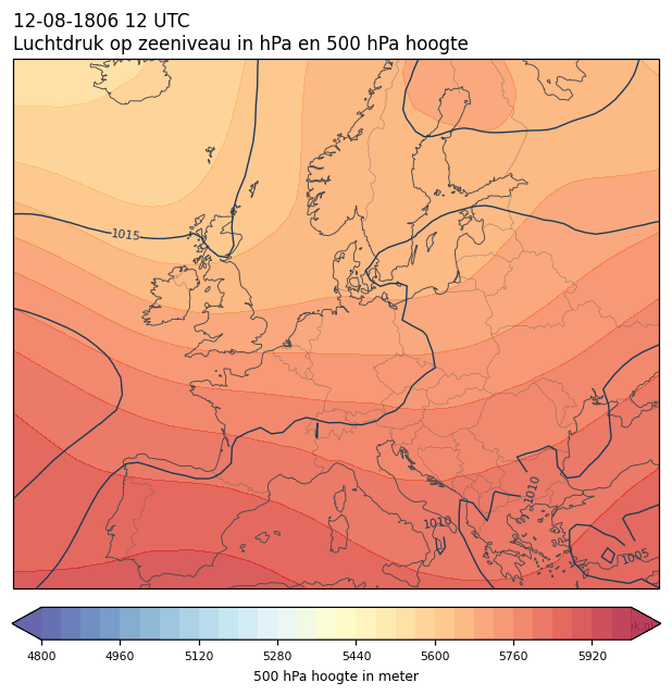 Weerkaart van 12 augustus 1806 om 12 UTC