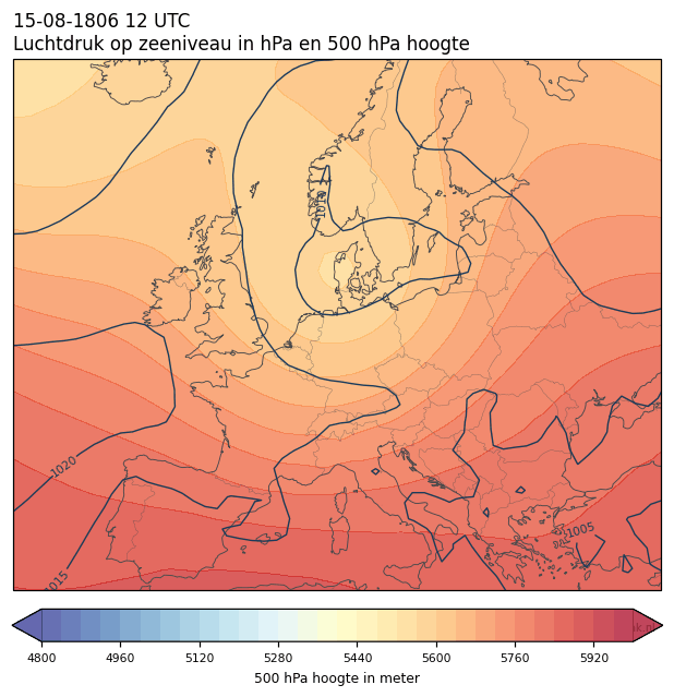 Weerkaart van 15 augustus 1806 om 12 UTC
