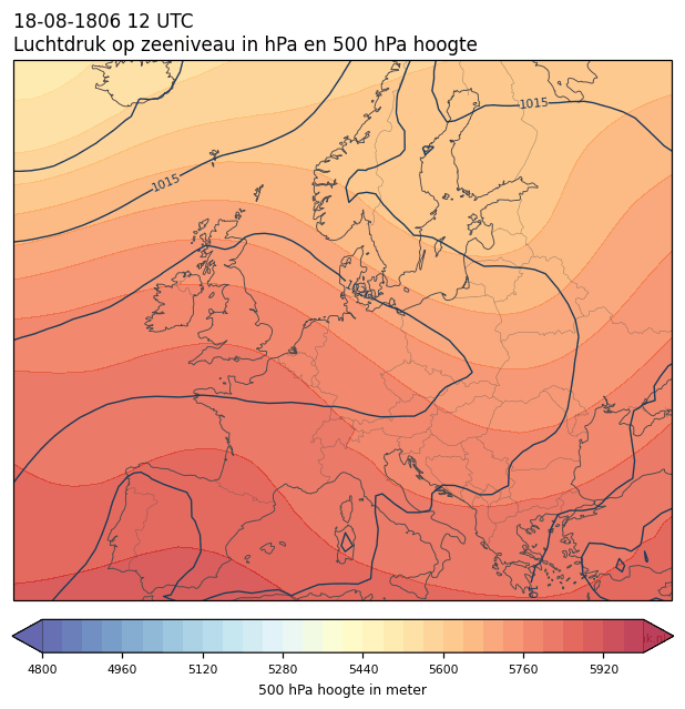 Weerkaart van 18 augustus 1806 om 12 UTC