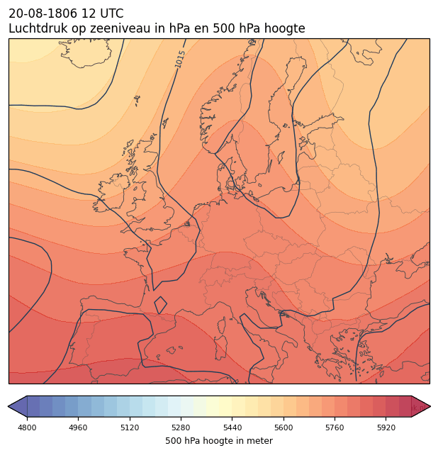 Weerkaart van 20 augustus 1806 om 12 UTC