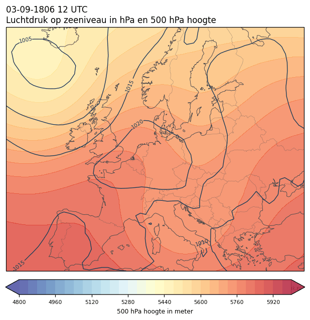Weerkaart van 3 september 1806 om 12 UTC