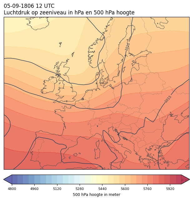 Weerkaart van 5 september 1806 om 12 UTC