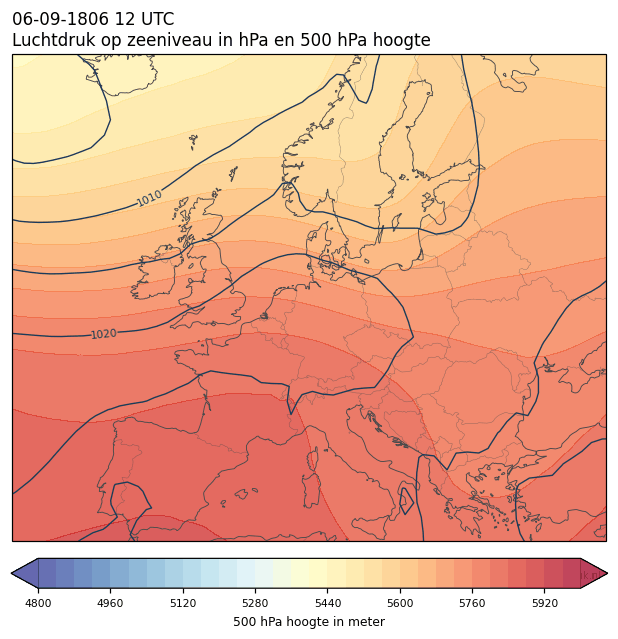 Weerkaart van 6 september 1806 om 12 UTC