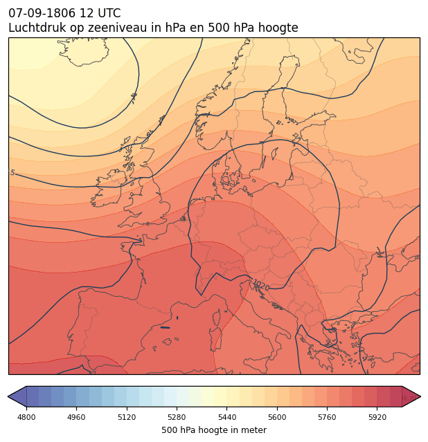 Weerkaart van 7 september 1806 om 12 UTC