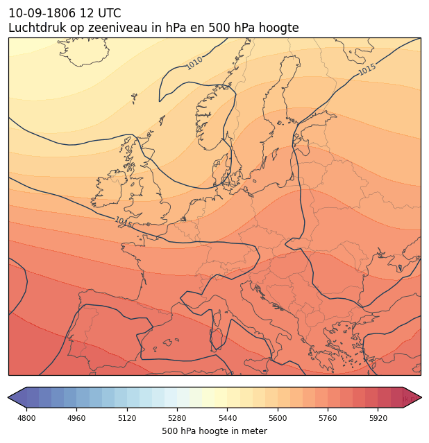 Weerkaart van 10 september 1806 om 12 UTC