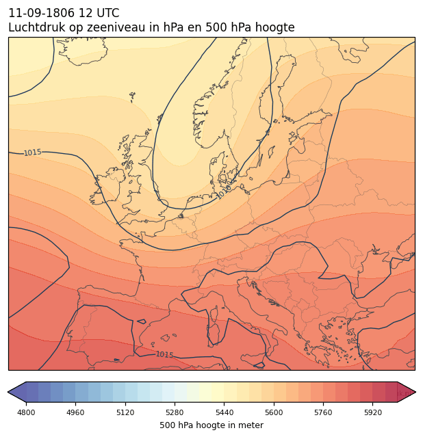 Weerkaart van 11 september 1806 om 12 UTC