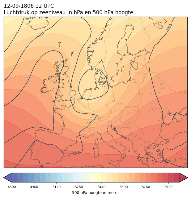 Weerkaart van 12 september 1806 om 12 UTC