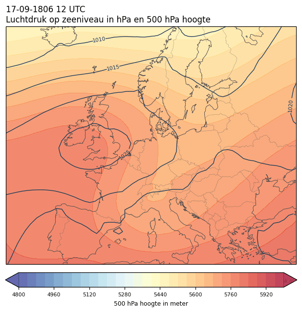 Weerkaart van 17 september 1806 om 12 UTC