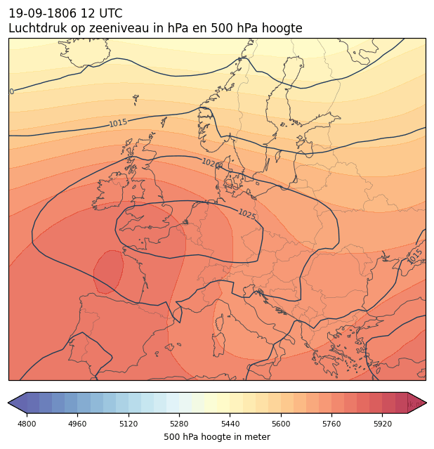 Weerkaart van 19 september 1806 om 12 UTC