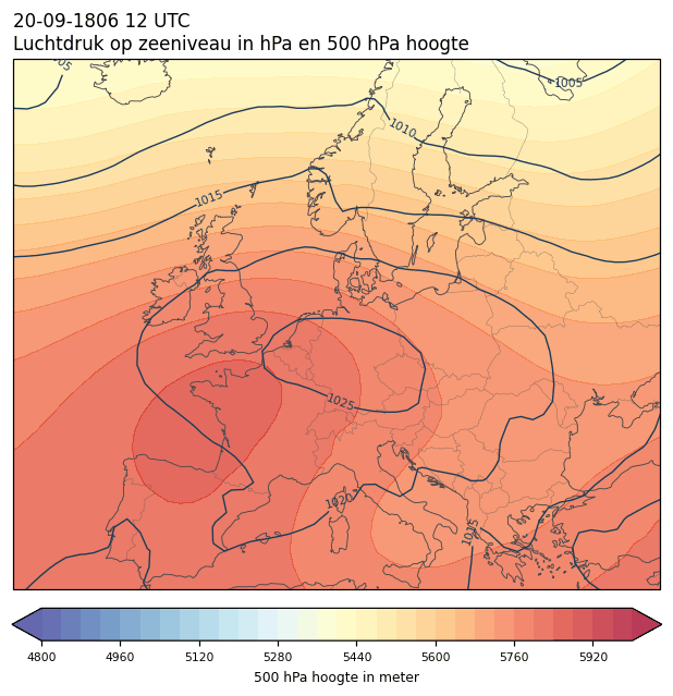 Weerkaart van 20 september 1806 om 12 UTC