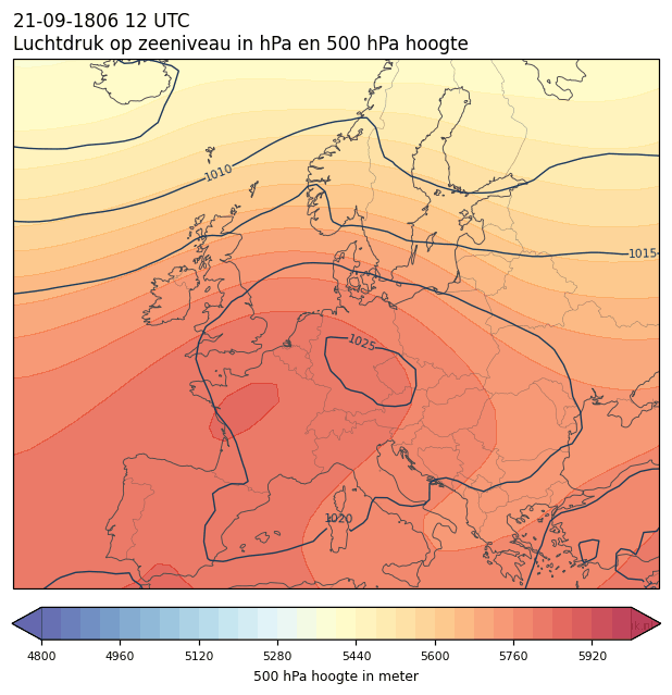 Weerkaart van 21 september 1806 om 12 UTC