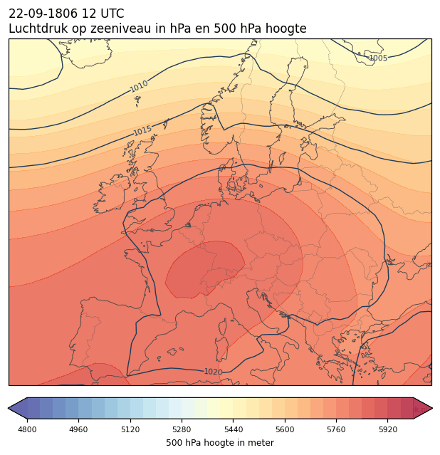Weerkaart van 22 september 1806 om 12 UTC