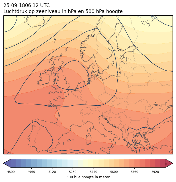 Weerkaart van 25 september 1806 om 12 UTC