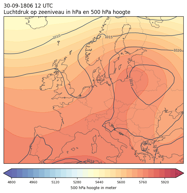 Weerkaart van 30 september 1806 om 12 UTC