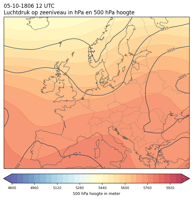 Weerkaart van 5 oktober 1806 om 12 UTC