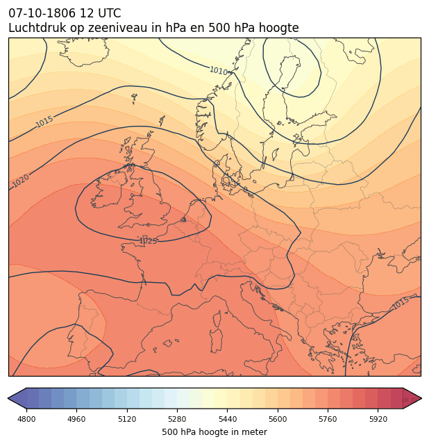 Weerkaart van 7 oktober 1806 om 12 UTC