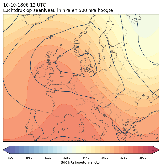 Weerkaart van 10 oktober 1806 om 12 UTC