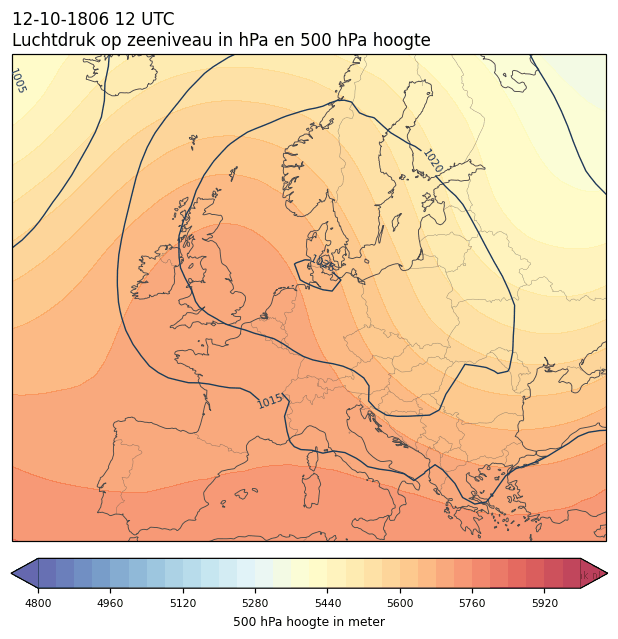Weerkaart van 12 oktober 1806 om 12 UTC