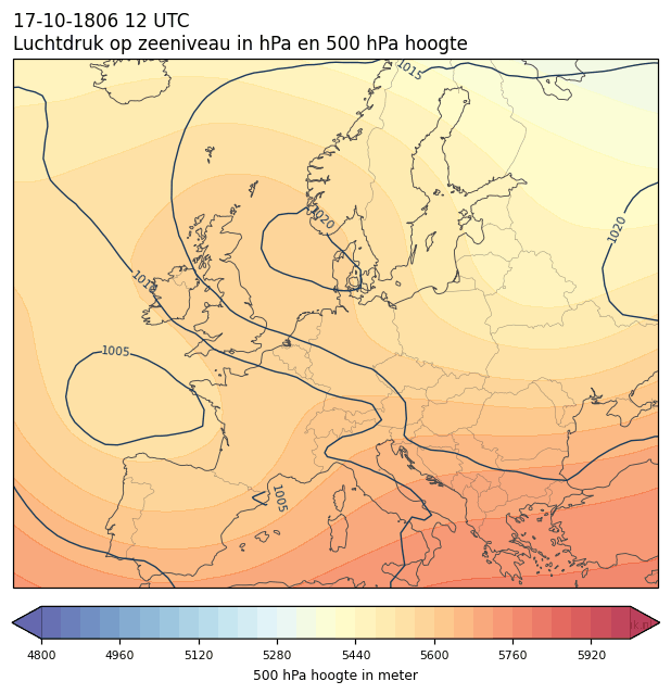 Weerkaart van 17 oktober 1806 om 12 UTC