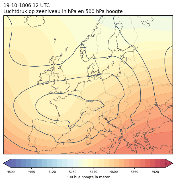Weerkaart van 19 oktober 1806 om 12 UTC