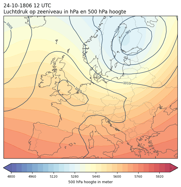 Weerkaart van 24 oktober 1806 om 12 UTC