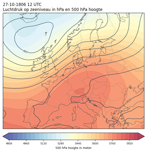 Weerkaart van 27 oktober 1806 om 12 UTC
