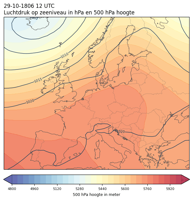 Weerkaart van 29 oktober 1806 om 12 UTC