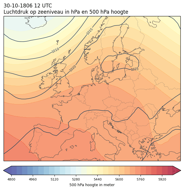 Weerkaart van 30 oktober 1806 om 12 UTC