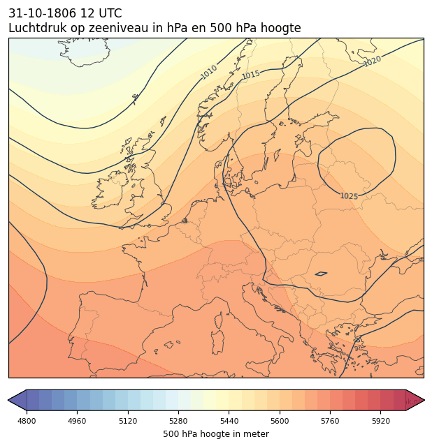 Weerkaart van 31 oktober 1806 om 12 UTC