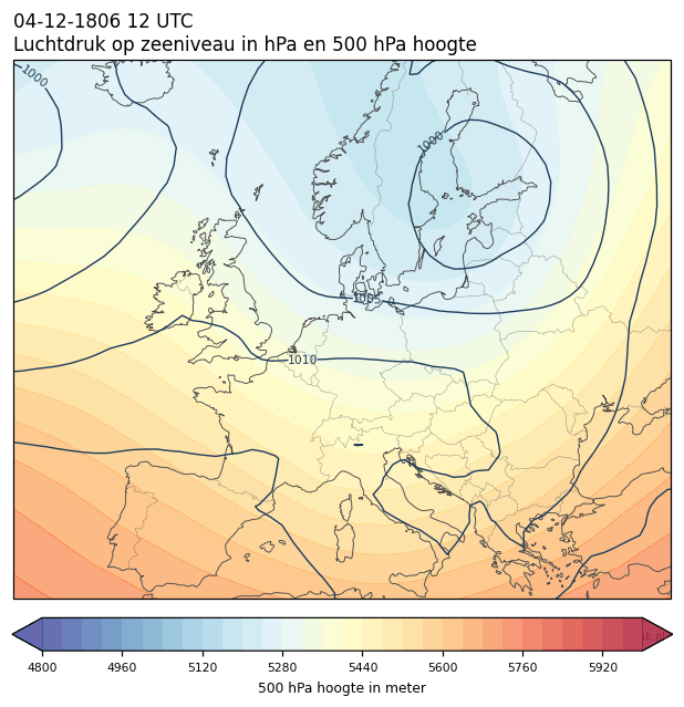 Weerkaart van 4 december 1806 om 12 UTC