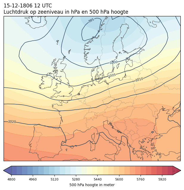 Weerkaart van 15 december 1806 om 12 UTC