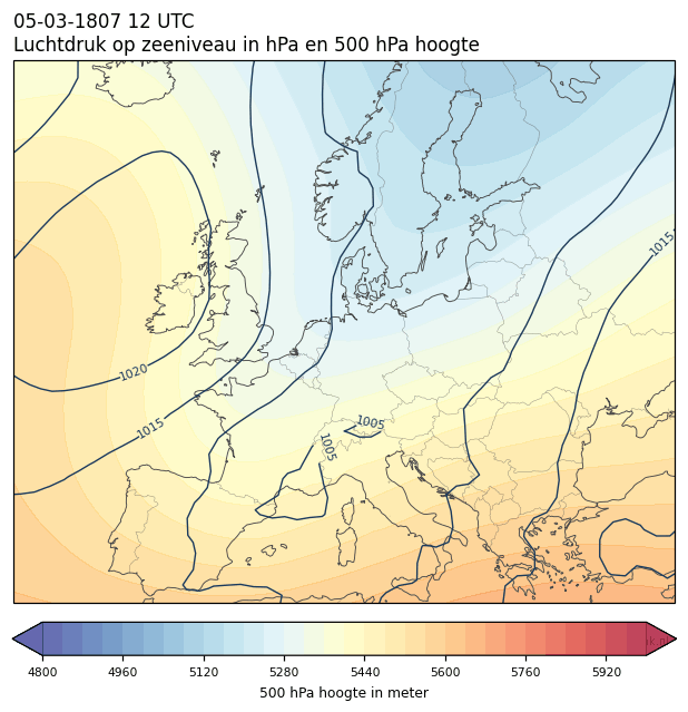 Weerkaart van 5 maart 1807 om 12 UTC