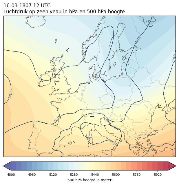 Weerkaart van 16 maart 1807 om 12 UTC