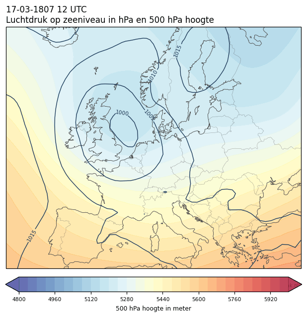 Weerkaart van 17 maart 1807 om 12 UTC