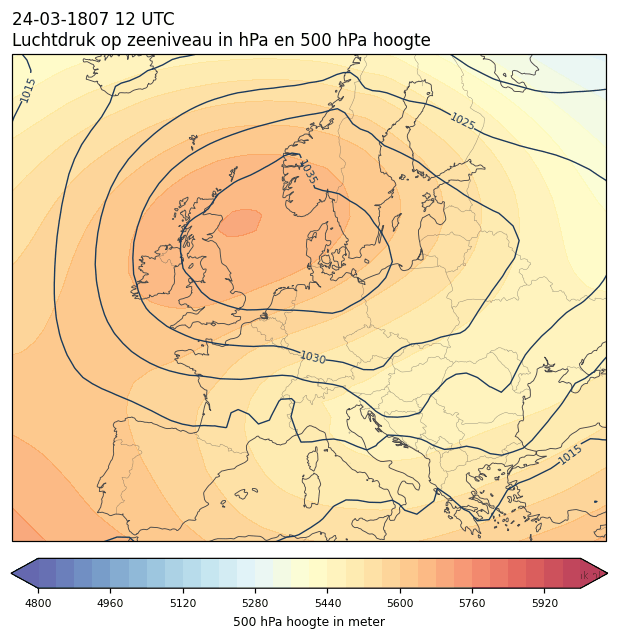 Weerkaart van 24 maart 1807 om 12 UTC