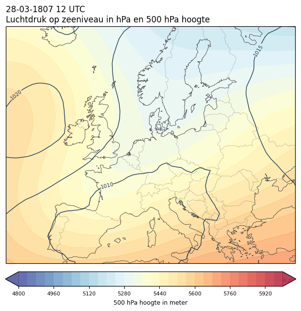 Weerkaart van 28 maart 1807 om 12 UTC