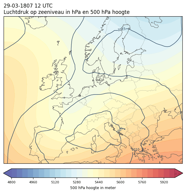 Weerkaart van 29 maart 1807 om 12 UTC