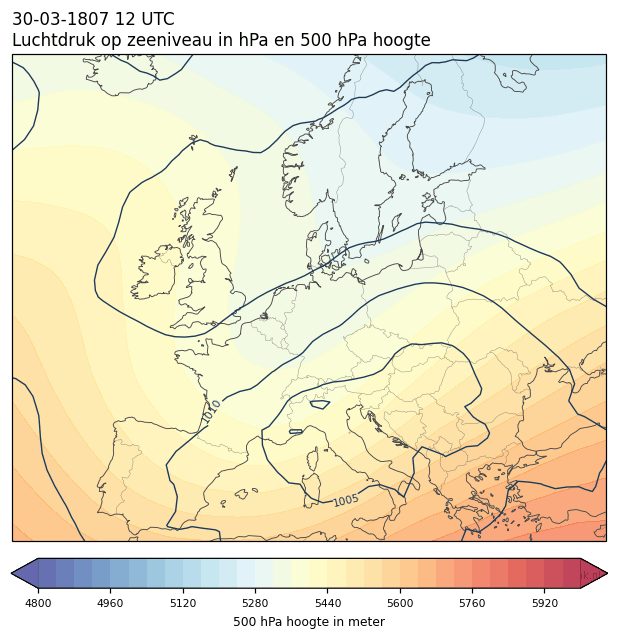 Weerkaart van 30 maart 1807 om 12 UTC