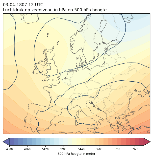 Weerkaart van 3 april 1807 om 12 UTC