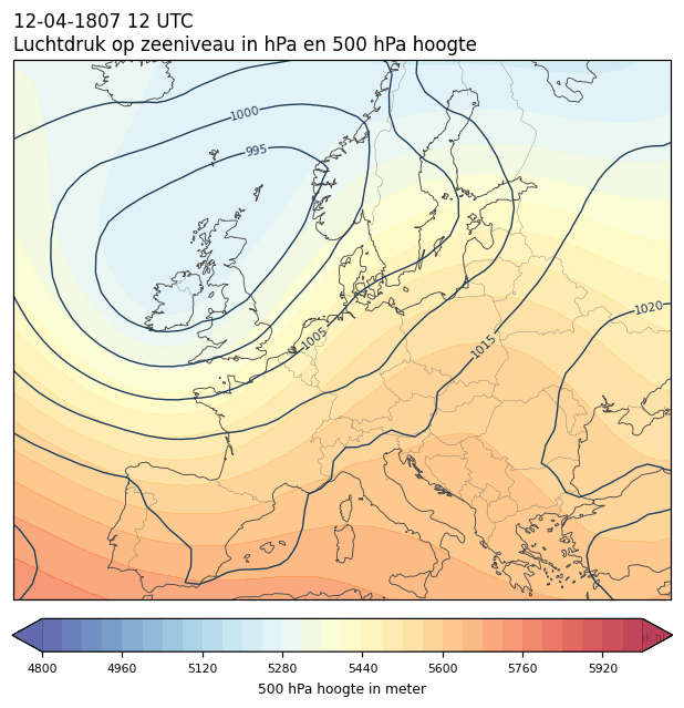 Weerkaart van 12 april 1807 om 12 UTC