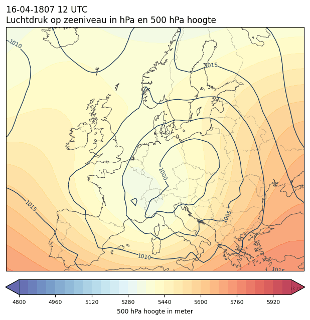 Weerkaart van 16 april 1807 om 12 UTC