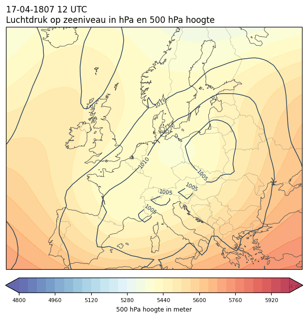 Weerkaart van 17 april 1807 om 12 UTC