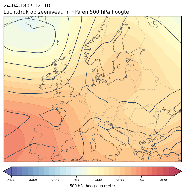 Weerkaart van 24 april 1807 om 12 UTC