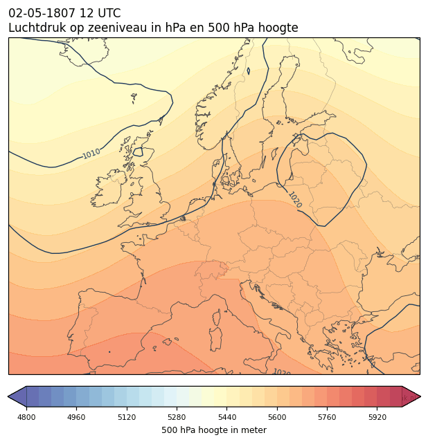 Weerkaart van 2 mei 1807 om 12 UTC