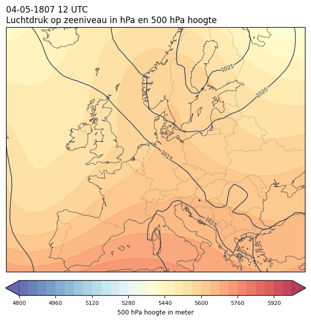 Weerkaart van 4 mei 1807 om 12 UTC
