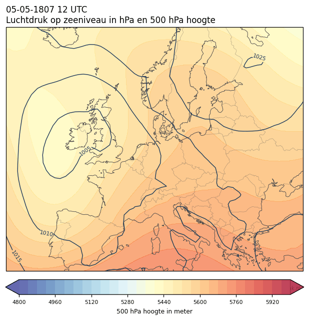 Weerkaart van 5 mei 1807 om 12 UTC